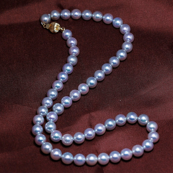 Blue Grey Akoya Pearl Necklace – 50 Shades Pink